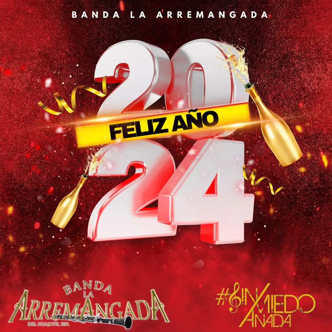 guerolga's tweet photo. Todo el equipo de Banda La Arremangada les deseamos un Feliz y Próspero 2️⃣0️⃣2️⃣4️⃣ ✨ 
Que sea un año lleno de Muchas Bendiciones para todos ustedes🙌🏻
FELIZ AÑO NUEVO 🥂 https://t.co/gCTNUijLG8