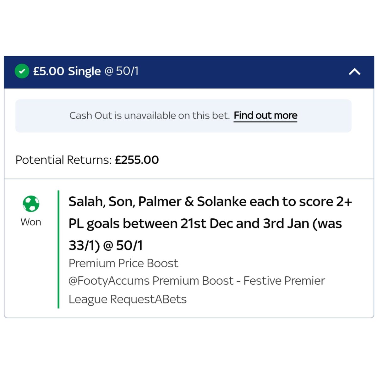 David_McCallen2's tweet photo. @FootyAccums 👏👏 https://t.co/Y5Ufxy3CLP