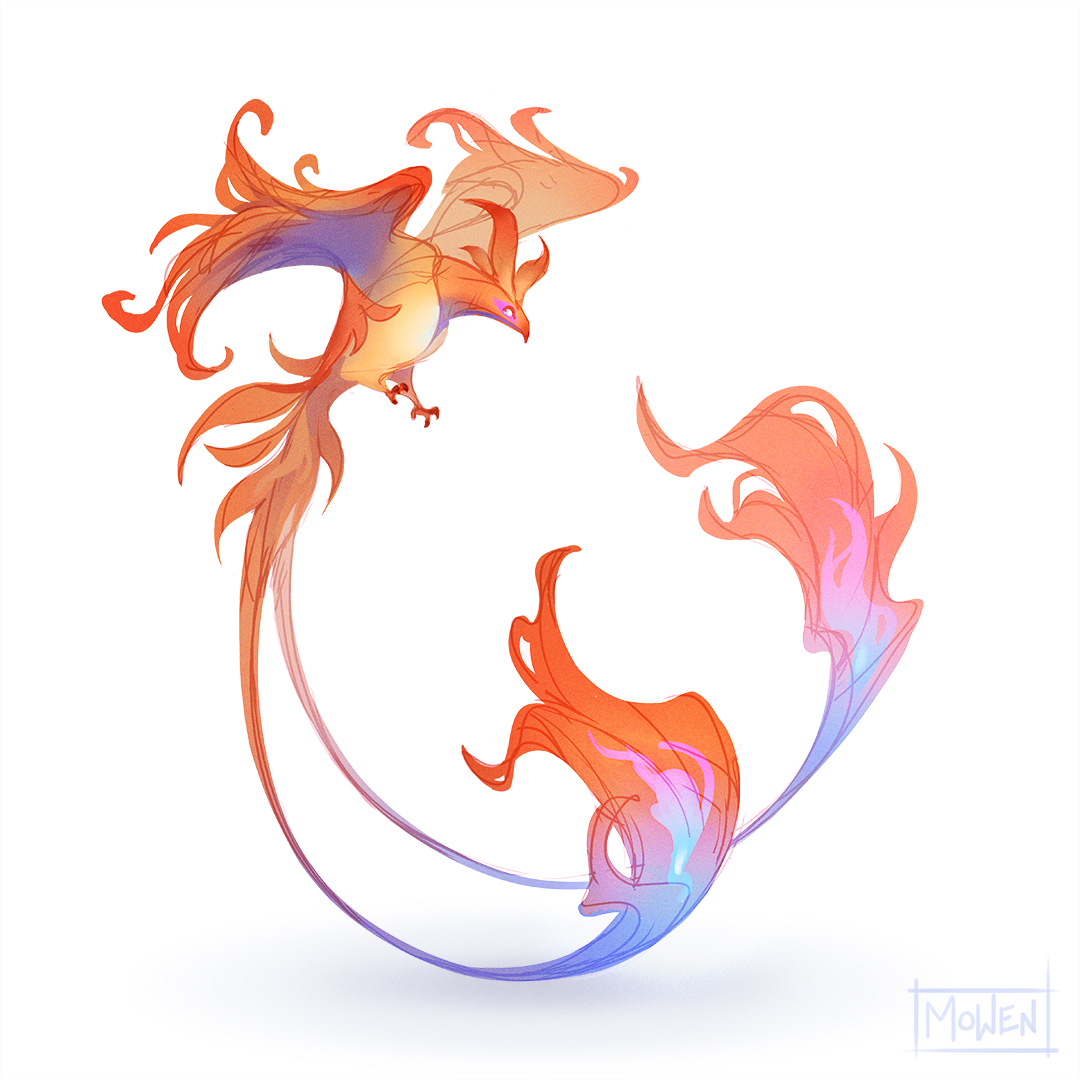 I found the #creatuanary challenge and had to give it a try. First up is a Fire Phoenix! 🔥⁠