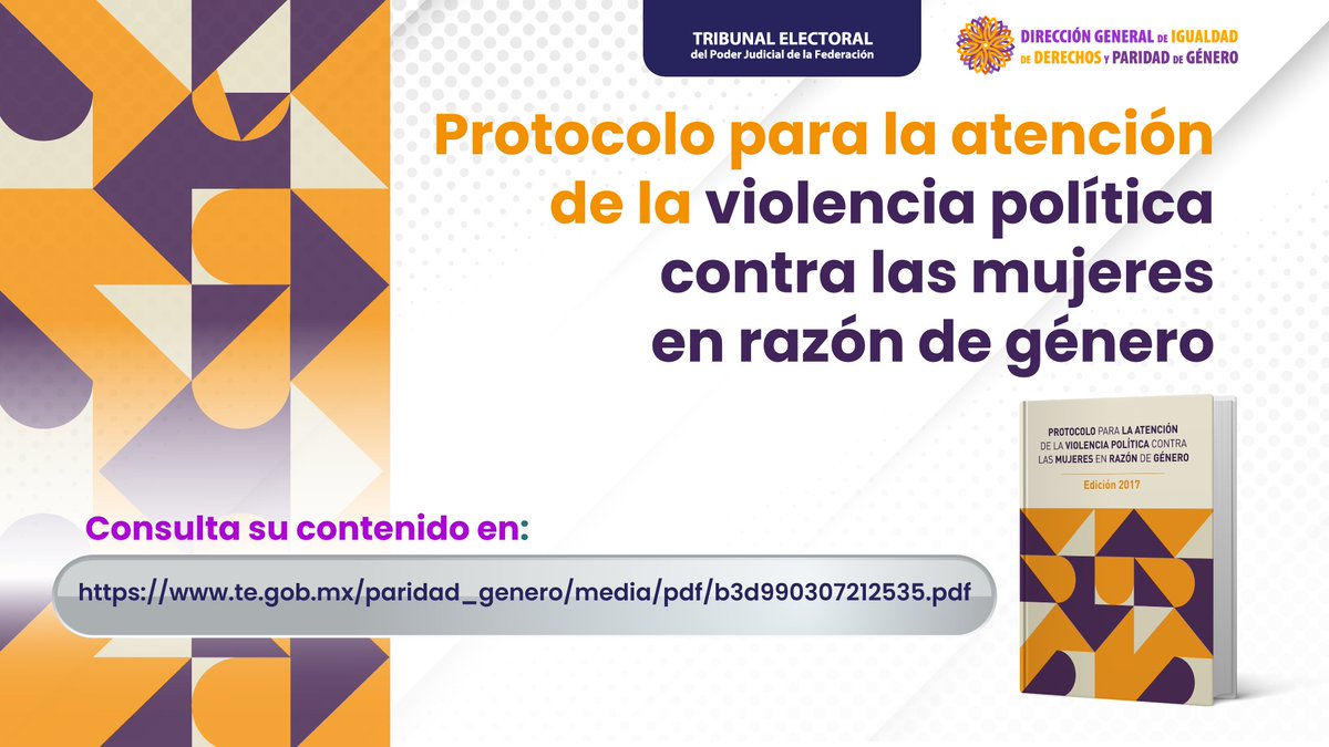 #BibliotecaTEPJF 📚

📘Te invitamos a consultar el "Protocolo para la atención de la violencia política contra las mujeres en razón de género".

📥Descarga gratuita a través del siguiente enlace: bit.ly/3jPEWzq

#TribunalImparcial #TribunalIndependiente