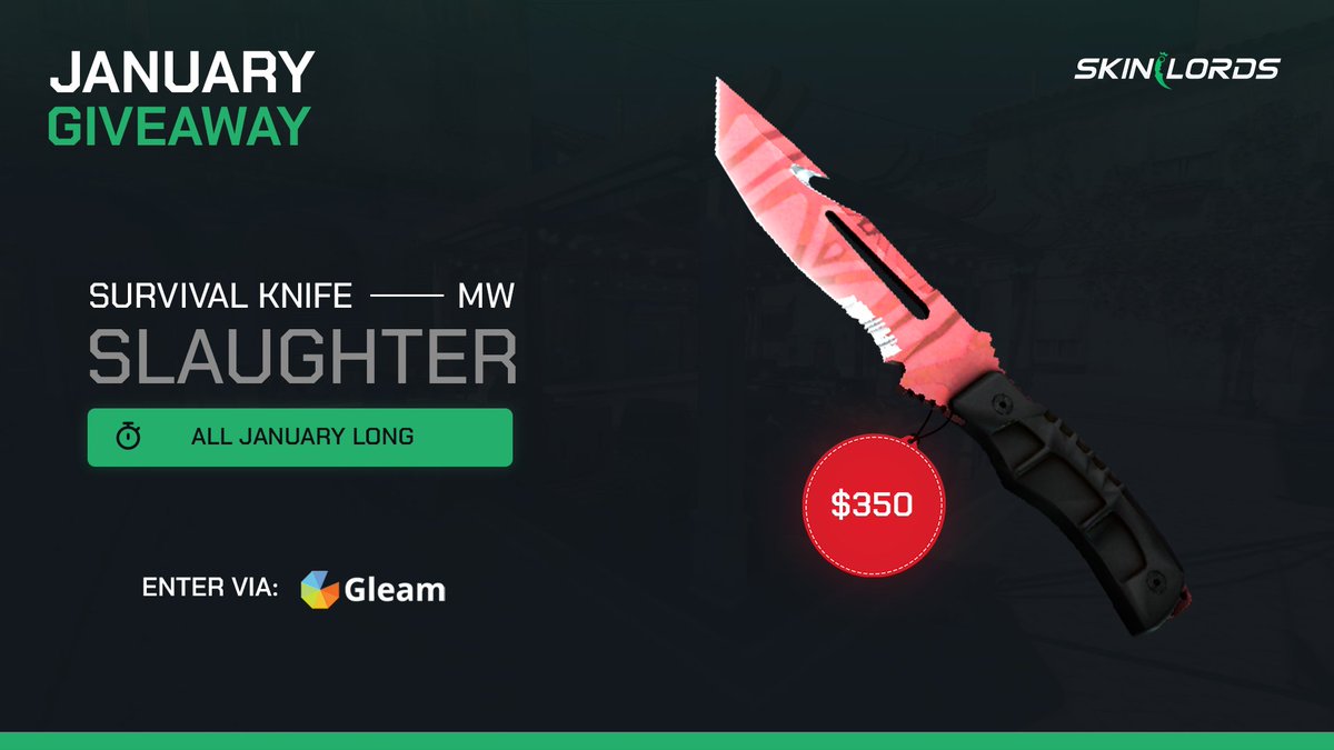 SkinLords's tweet photo. Survival Knife Slaughter 🎁 CS2 Knife Giveaway!

✅ Visit to enter:
🔗 https://t.co/RLUMjl7AVF

Rolls at the end of January. Best of luck! https://t.co/N5bnAGuIyE