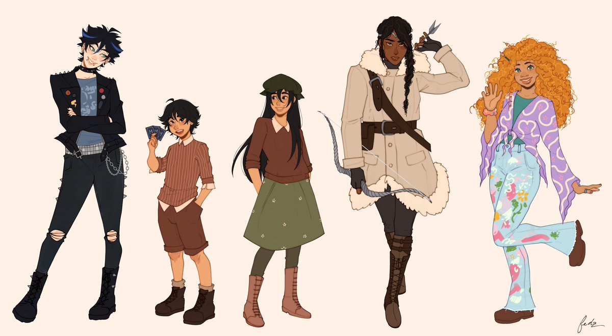some of the titan’s curse characters✨ (i do wanna change thalia’s design, but i included her anyway cause i think she turned out cute)