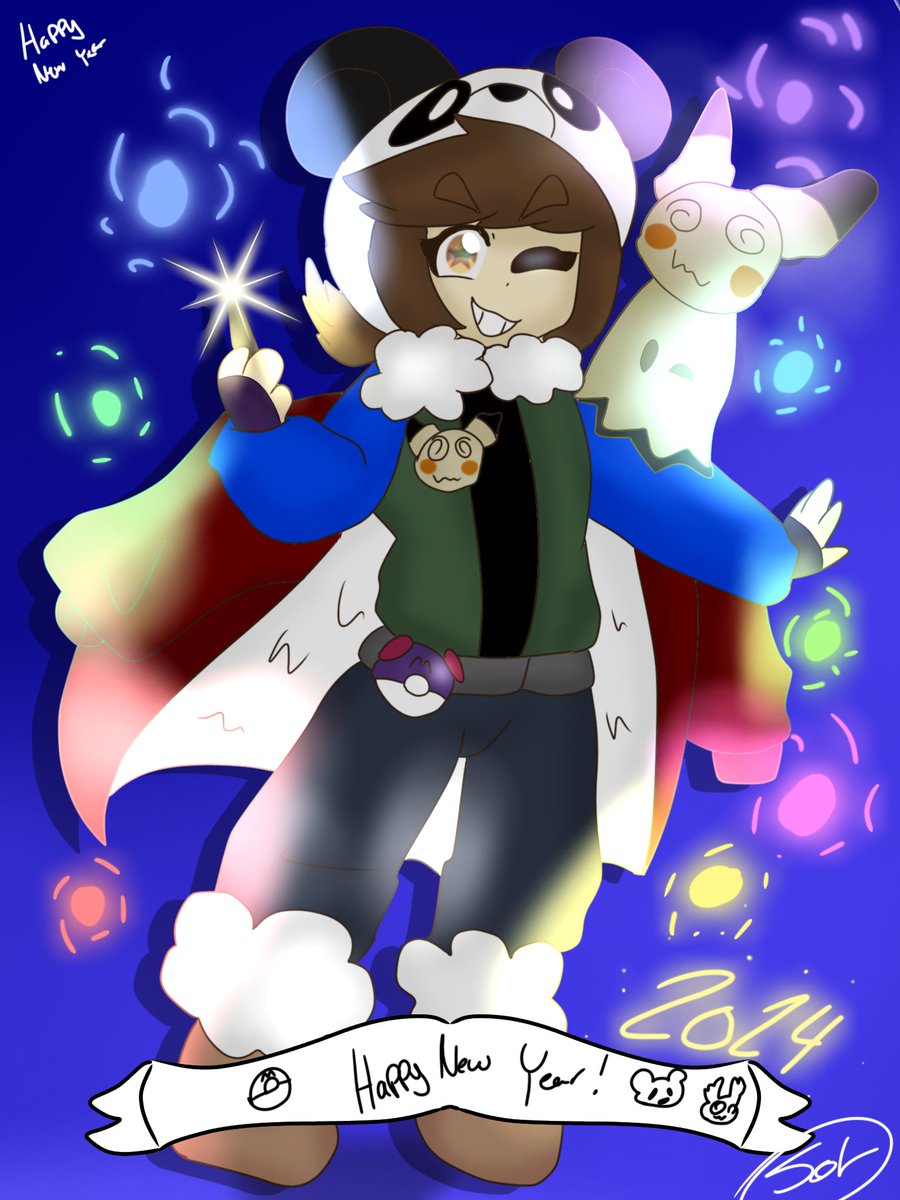 SpeedpaintBun's tweet photo. Happy New Year everyone!
#mimikyu #NewYear2024 #Endofyear #goodbye2023hello2024 #fireworks #sparkler #pokemon @Pokemon #champion #panda #pandahat #cute #kawaii #adroble #art #ArtistOnTwitter #ArtistOnX #vest #hoodie #coat #boots https://t.co/8TZlqfJ1s4