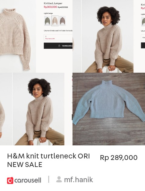hanijumele's tweet photo. Check out 'H&amp;M knit turtleneck ORI NEW SALE', available at Rp 289,000 on #Carousell: https://t.co/Fqhl2pZNUf https://t.co/a5bNXfNEH9