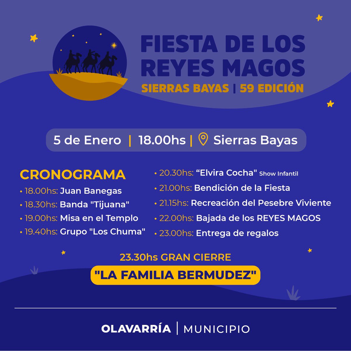 ¡Este viernes te esperamos para disfrutar de la mágica llegada de los Reyes Magos! ¡IMPERDIBLE! 🤴🎄✨