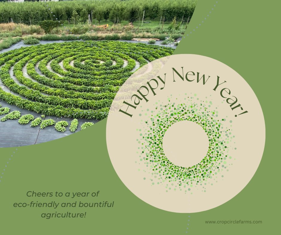 Happy New Year from Crop Circle Farms! 🎉🌱 Let's kick off 2024 with a celebration of abundant growth and zero water waste in farming. Join us in our journey towards a more sustainable and prosperous future, where every drop counts and every harvest brings joy. Cheers to a year