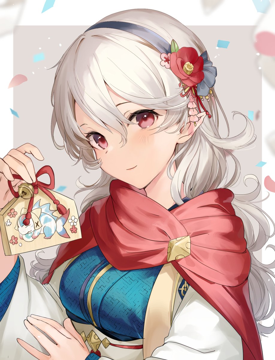 corrin (female) (fire emblem) ,corrin (fire emblem) ,corrin (fire emblem) (female) 1girl long hair japanese clothes red eyes solo kimono hairband  illustration images