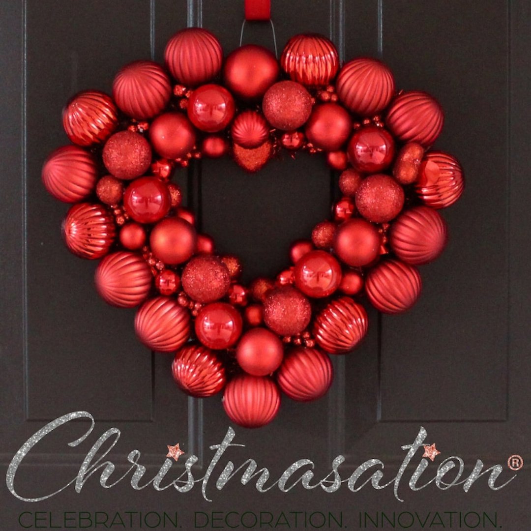 This Red Bauble Heart Wreath, Valentine Wreath is ON SALE at my #etsy shop. It's the perfect decorating piece for Valentine's Day, weddings, Bridal Showers, and more. etsy.me/3NMWVSu #baublewreath #ornamentwreath #valentinewreath #heartwreath #pottiJanuary22024