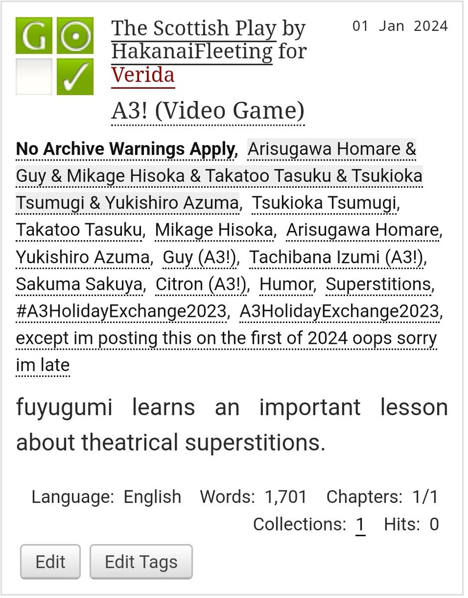 ville_fleur's tweet photo. #A3HolidayExchange2023 for @Lmlink0 !!!!

It was a really fun idea that resonated with me instantly! I don't write fuyugumi too often, but I hope you enjoy!!

https://t.co/ebDRfj0yJd https://t.co/FdY1DamrHv