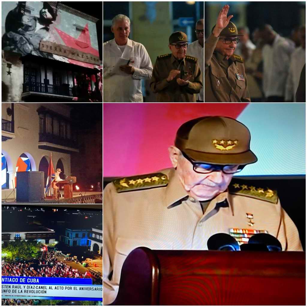 El General de Ejército como siempre guiándonos el camino y nuestro Presidente @DiazCanelB asegurando la continuidad. ¡Viva el 65 Aniversario del triunfo de nuestra Revolución!. @MEP_CUBA @GobiernoCuba