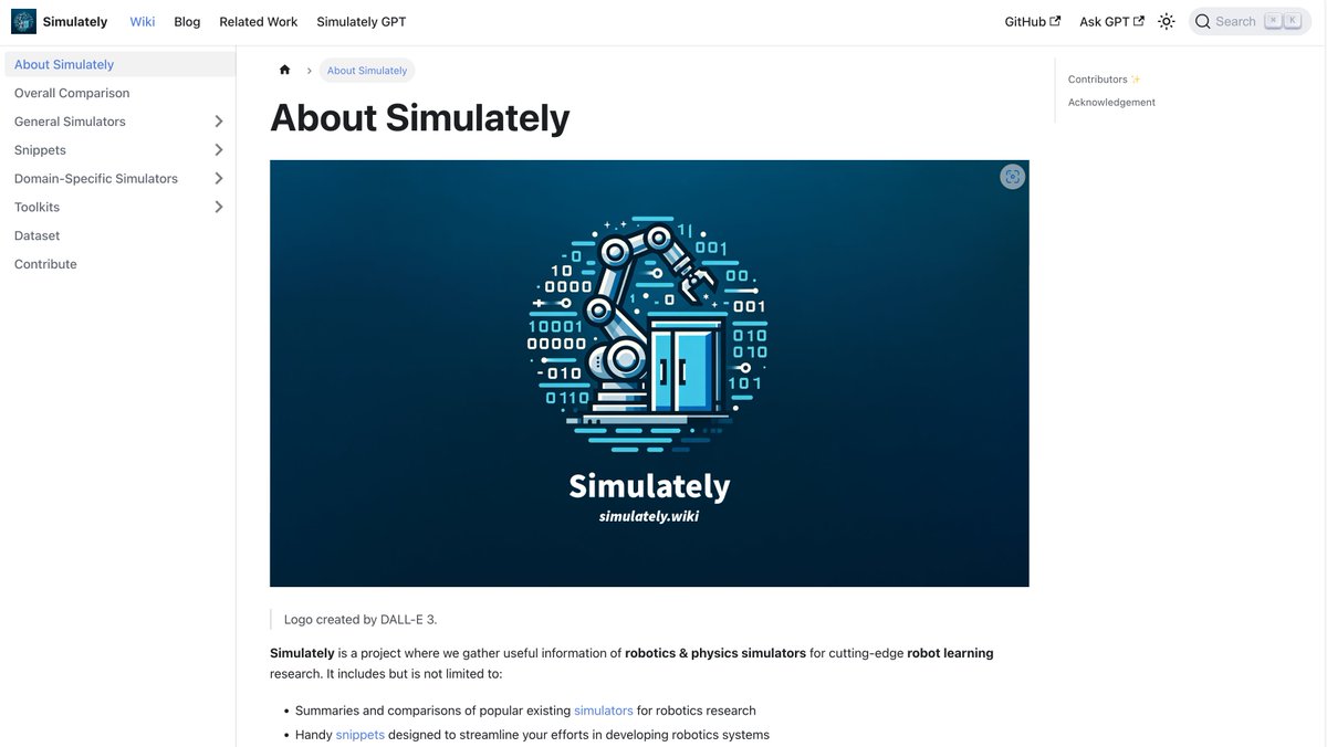simulately12492's tweet photo. (2/3)
✨ Discover:
- Comprehensive simulator intros and centralized tutorials
- Handy code snippets and toolkits
- Curated insights on datasets &amp; related research
- Customized Simulately GPT for instant answers at https://t.co/FcBKZ9KQmT https://t.co/JixZh87AVc