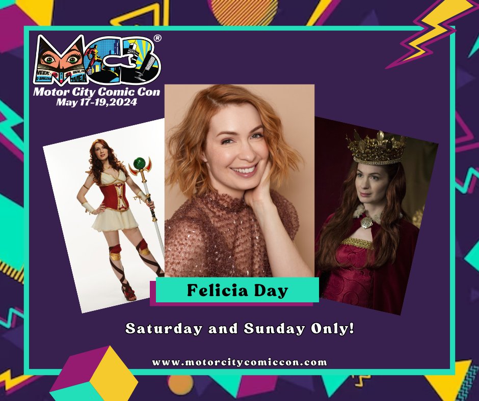 🔥#FeliciaDay is coming to #MotorCityComicCon 2024! 💥You know her from #TheGuild & #Supernatural and you can meet her at #MC3 2024! 🎫Tickets are now on sale at motorcitycomiccon.com 📷Photos Ops on sale at captureticketing.com/events/50