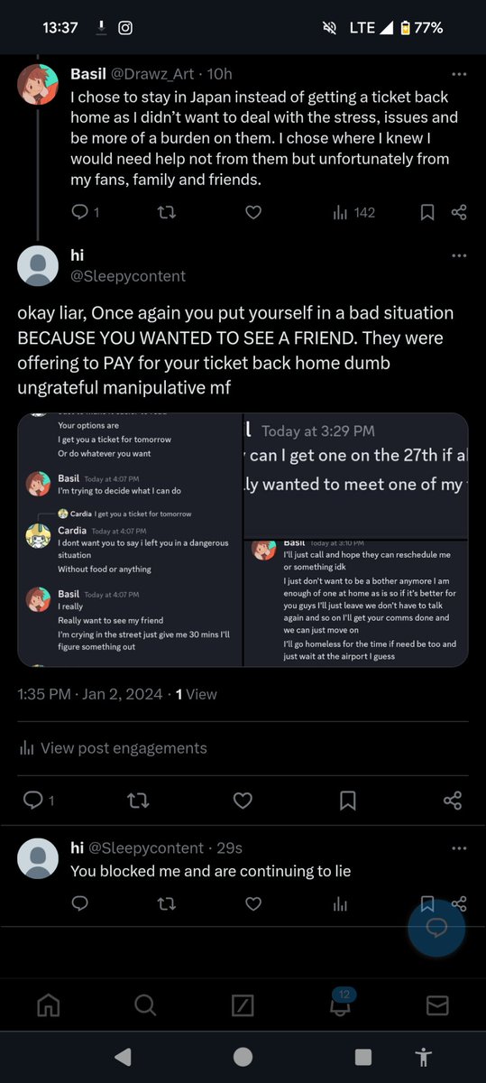 Sleepycontent's tweet photo. @Drawz_Art You are abusive and manipulative and a huge liar https://t.co/O25W0uKWHJ