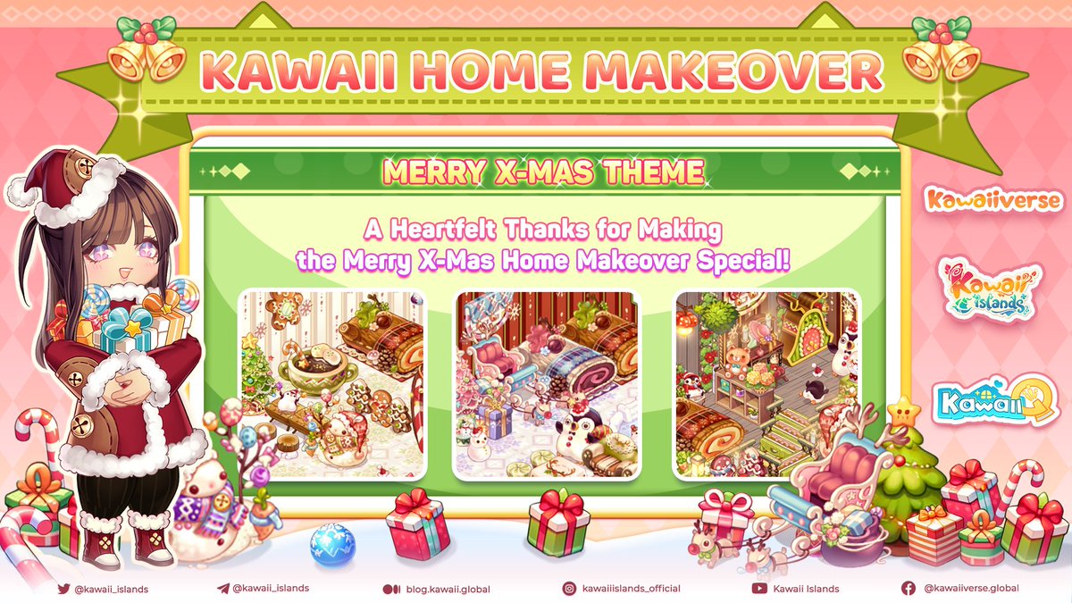 🌟 Thanks for a Magical X-Mas Home Makeover! 🎄 Grateful for all Kawaiians who joined in! Your designs made it a festive wonder. 🎄 🎁 Results coming soon! Stay tuned for the winner reveal and prizes. #Kawaiiverse #Metaverse #NFT #P2E #Event #Decor $KWT