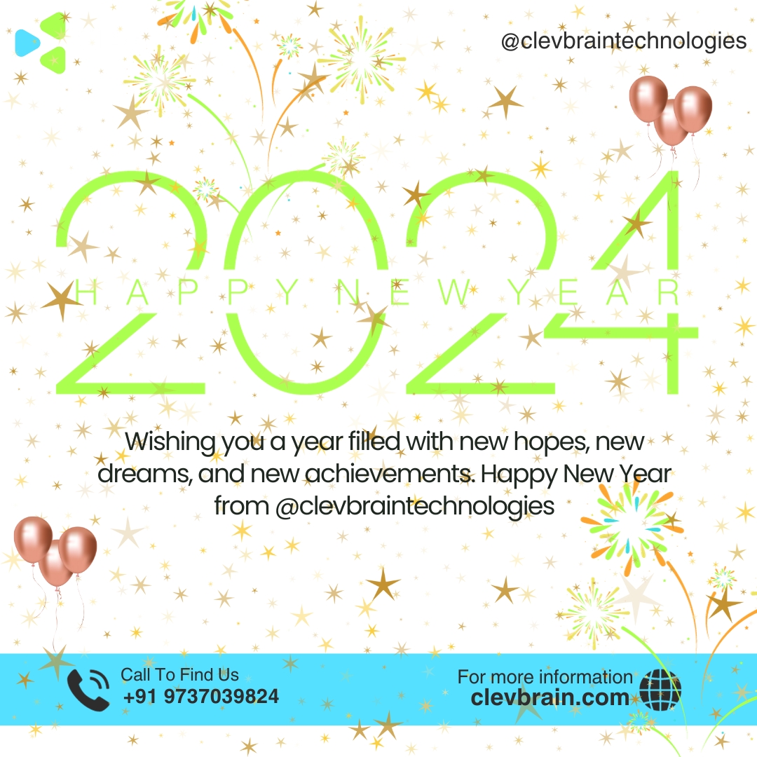 ClevbrainT40179's tweet photo. "Happy New Year to Everyone from the @clevbraintechnologies.
Wishing you a year filled with new hopes, new dreams and new achievements."🎉
.
.
For More Information - https://t.co/1zmPpB5P63
.
Email - info@clevbrain.com
.
Contact No - +91 97370 39824
.
.
#happynewyear #newyear https://t.co/oG4kz2m0W0