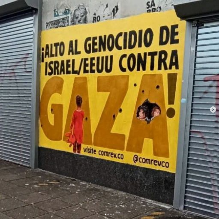 ComRevCo's tweet image. Muralización en Cali sobre la Calle 5 cerca al Estadio Pascual Guerrero. ¡Alto al genocidio de Israel/EEUU contra #Gaza!
#Palestine #Palestina