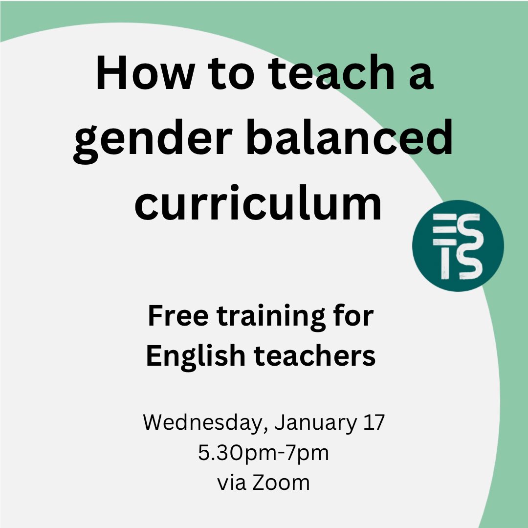 End Sexism In Schools is delighted to announce we are launching free Continuing Professional Development sessions for teachers. The first sessions, taking place via Zoom, are aimed at English teachers. Sign up here bit.ly/47jsvyb