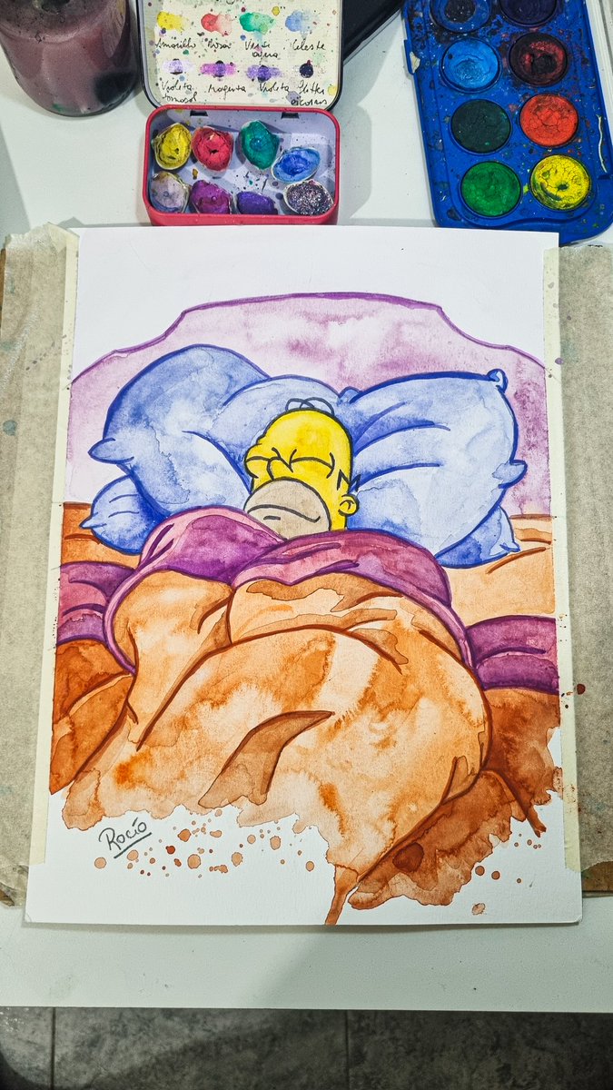 rosoriooo's tweet photo. Hoy pinté a Homero siendo un panquecito horneado de canela ✨ https://t.co/27myxZFuQ7