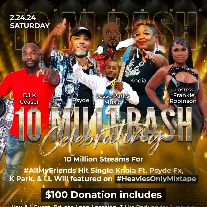 <a href="/Inta_Tain/">I🤘 Promote🎤 Artist♨️</a> brought out the BEST IN THE BUSINESS IN CHICAGO FOR #10MILLIBASH

Host <a href="/FRANKROB107/">FRANKIE ROBINSON</a>
Dj <a href="/DJKCeaser/">DJ K-Ceaser</a>
Co-Host  <a href="/PSYCODRAMAPSYDE/">#20MilliBash</a>
<a href="/JesseParks1/">JesseParks</a> 
for 
<a href="/KNOIAMUSIC/">#20MilliBash</a> CELEBRATION!