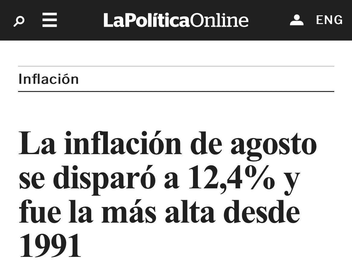 En su primer mes de gestión, Javier Milei acaba de destronar a Alberto… y tiene él la inflación más alta desde 1991.

Le saco 17 puntos de diferencia.

Gran mérito de La Libertad Avanza.