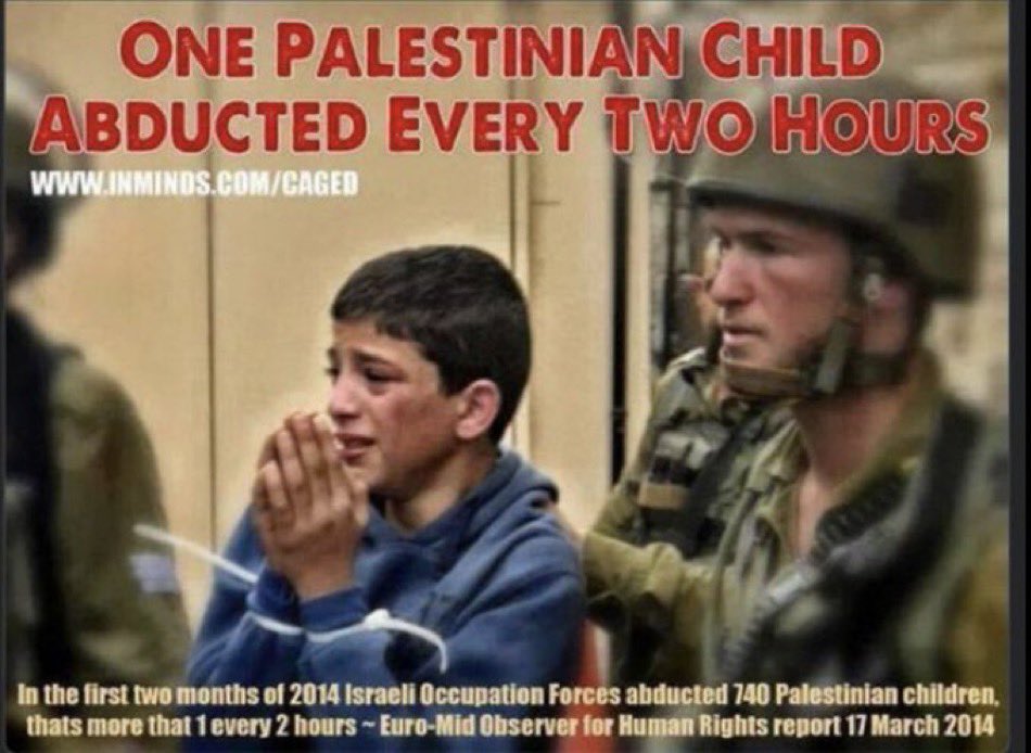 Robert_Martin72's tweet photo. These numbers are outdated. 

Save the Children reported that 86 percent of children are beaten in Israeli detention, while 69 percent are strip-searched and 42 percent are subject to injuries during their arrests.

What the fuck would you do? Honestly! https://t.co/iVYqdJD2nL