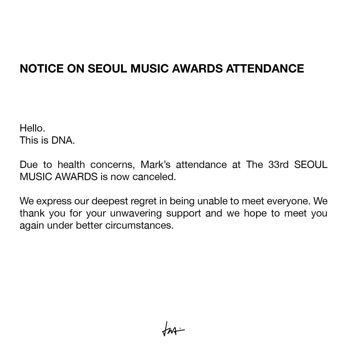 DNAmngmnt's tweet photo. Notice from DNA

#MarkTuan #Mark       
#마크 #段宜恩
@marktuan https://t.co/oLijPos3zY