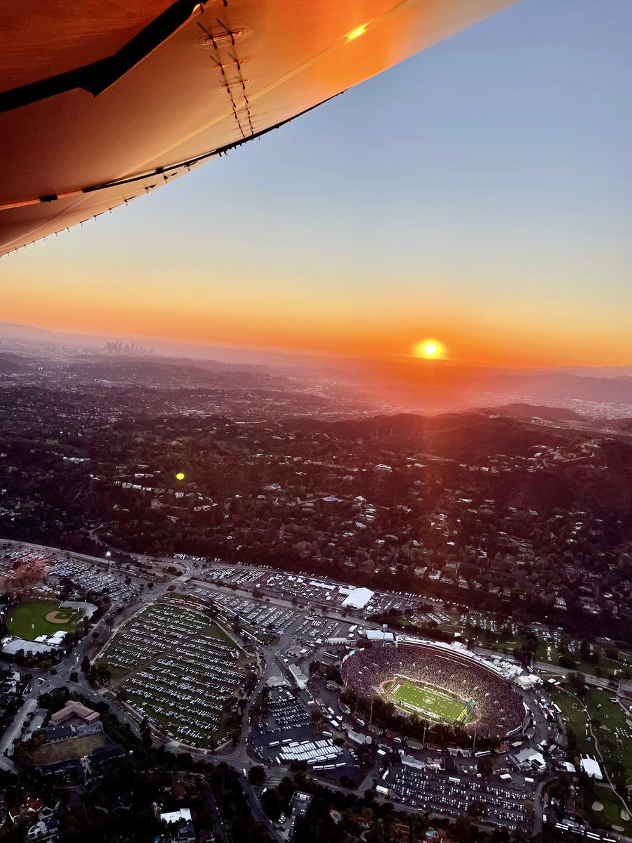 Up here, the Rose Bowl sunset view is a bit more literal
