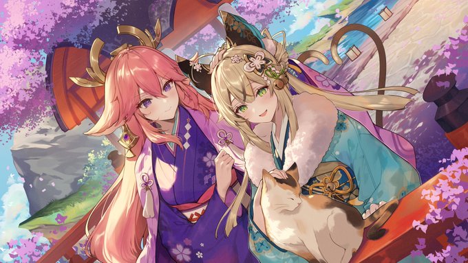 「八重神子(原神) 複数の女性」の画像/イラスト/ファンアート(新着)