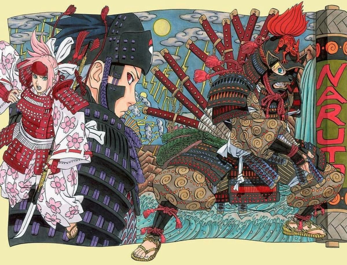 Rinnegod's tweet photo. When Kishimoto drew Team 7 in different eras > https://t.co/LdtBNgNIRa