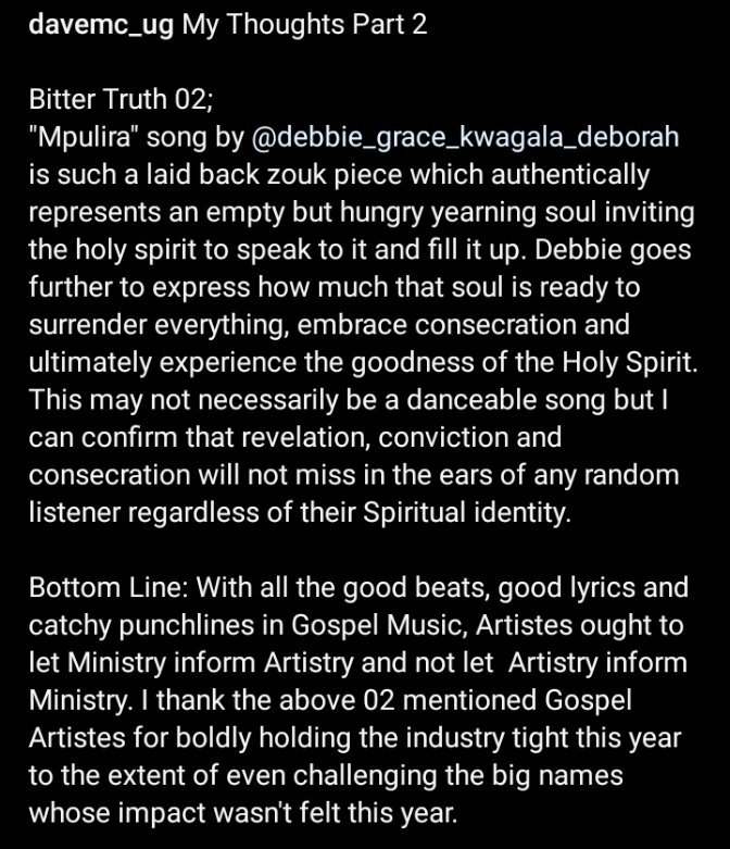 DaveMc UG Live (@davemcug) on Twitter photo A special thank you to <a href="/TitusKuteesa/">Titus Kuteesa</a> and <a href="/soundofworship7/">Debbie Grace worshipper</a> for holding the UG Gospel Music zone tight the past year however I have my personal truth to share in these 03 frames A special thank you to <a href="/TitusKuteesa/">Titus Kuteesa</a> and <a href="/soundofworship7/">Debbie Grace worshipper</a> for holding the UG Gospel Music zone tight the past year however I have my personal truth to share in these 03 frames