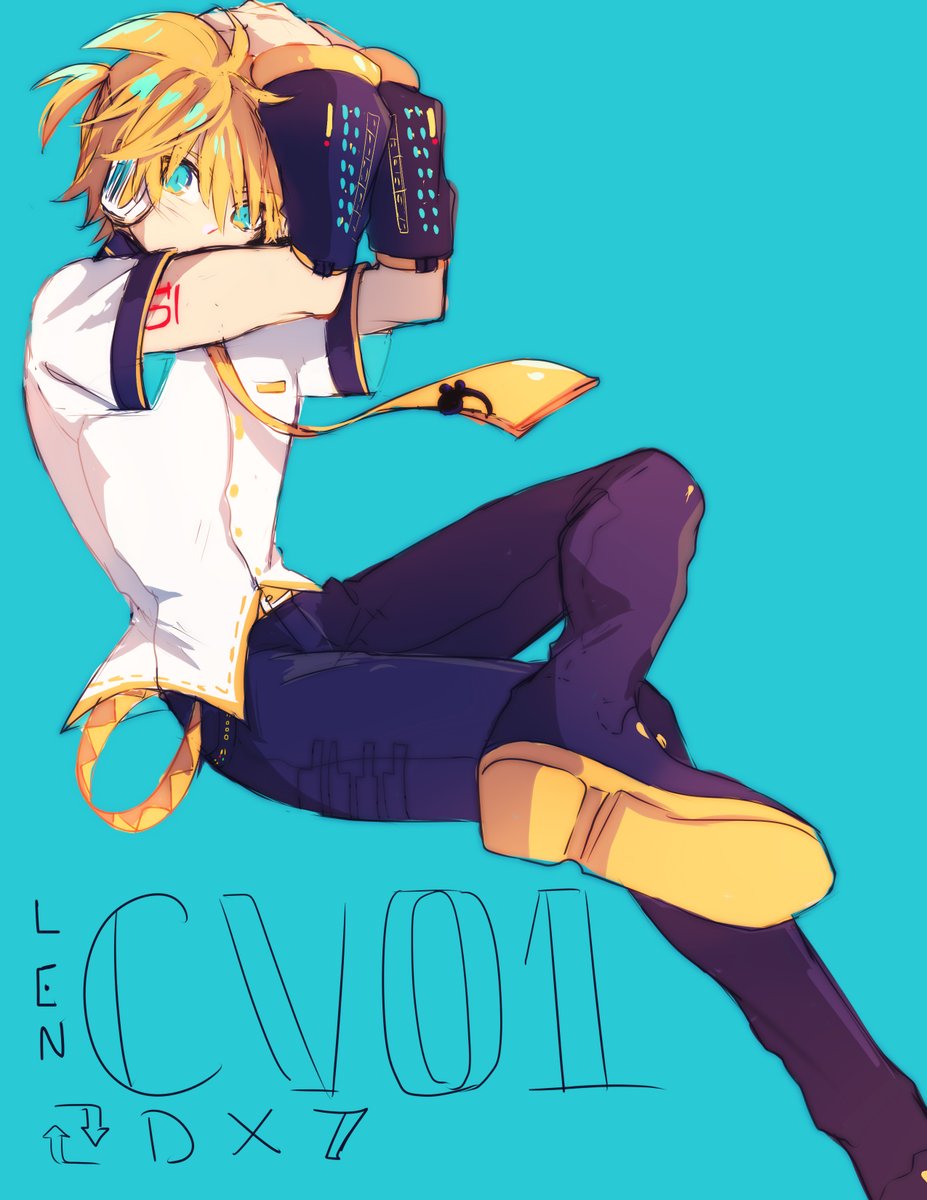 kagamine len 1boy male focus blonde hair necktie solo shirt yellow necktie  illustration images