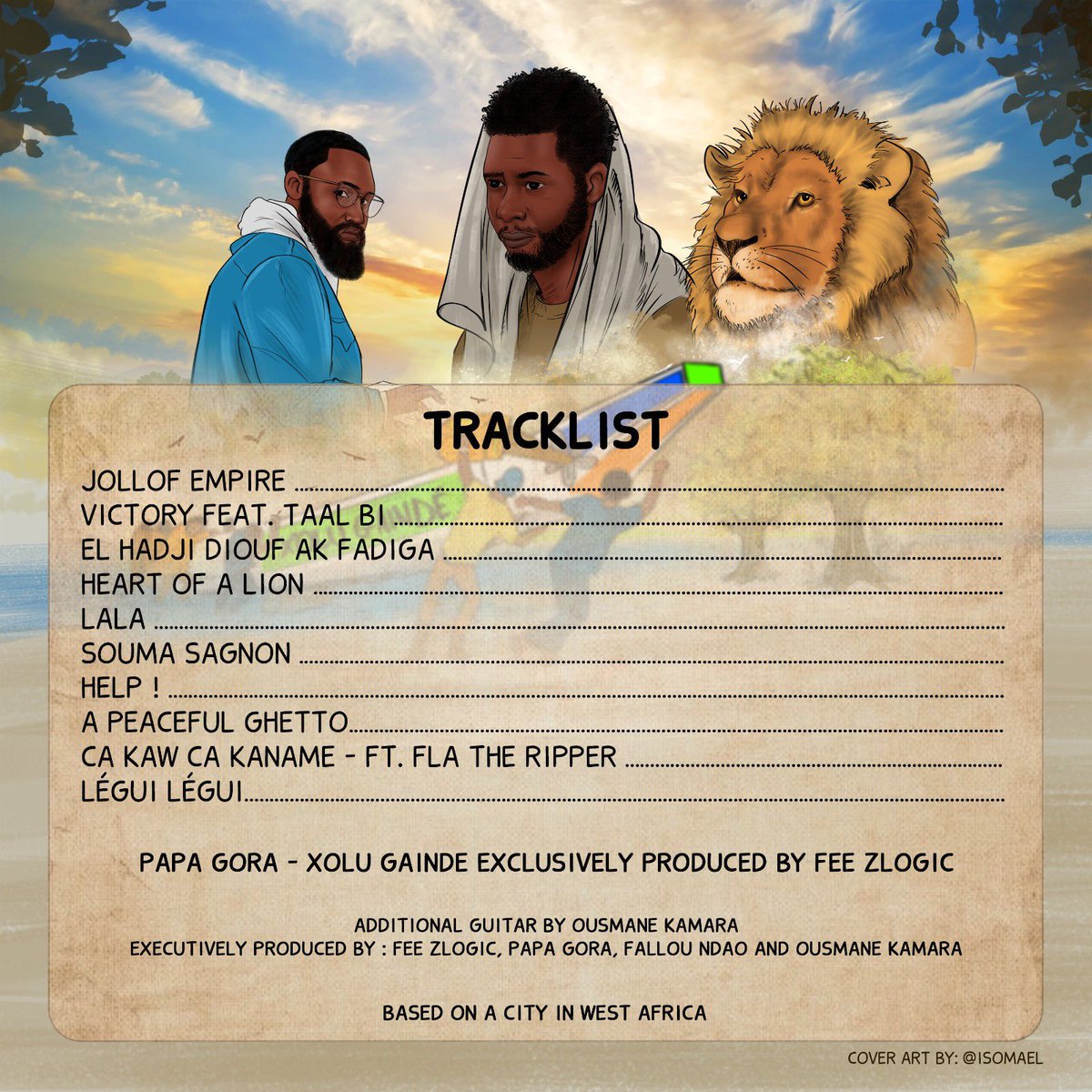 Papaxgora's tweet photo. Beyond proud to announce the release of my new album “XOLU GAÏNDÉ” (Heart of a lion) exclusively produced by 
@ZlogicFee is now available on all music streaming platforms, Enjoy! ❤️🦁

https://t.co/zx9kqUDhyN https://t.co/KzLn4V7SUT
