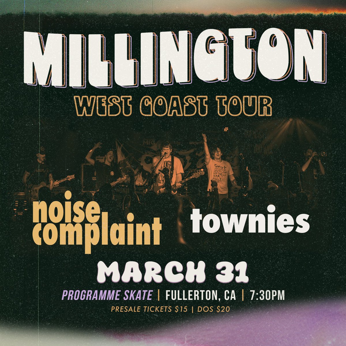 West coast we are coming for you in the new year! 

The full line up will be released Jan 15th but as an appetizer, we are announcing our show with <a href="/NCSkaPunk/">Noise Complaint</a> and Townies in Fullerton, CA 

Pre-sale tickets to this show are available here: linktr.ee/millington?utm…

Hope to see u!