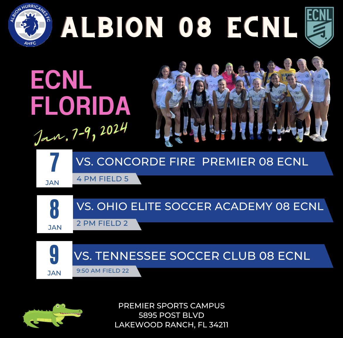 <a href="/CoachLStringer/">Leah Stringer</a> <a href="/lumo_wsoc/">LUMO Women's Soccer</a> Coach, here is the schedule for <a href="/AHFC08ECNL/">Albion U18/19 ECNL (2008/2007)</a>!  Hope to see you at one of our games!