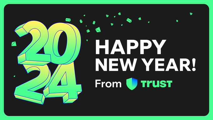 trust74875's tweet photo. #2024 年新年快乐！来自#TrustWallet的每个人   ，我们希望您度过一个充满欢乐和繁荣的一年 🎉 https://t.co/PadmoBEV8F
