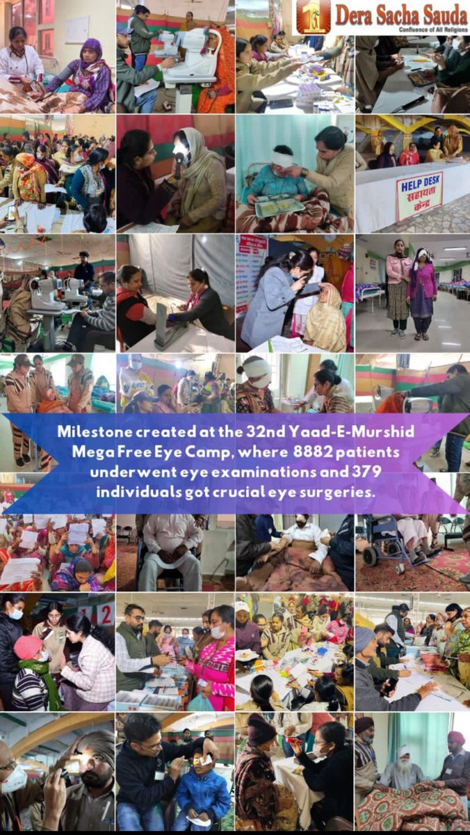 Nitindh777's tweet photo. Understanding the immense impact of blindness on individuals, 'Saint Gurmeet Ram Rahim Ji' took a visionary step to alleviate this condition. The volunteers of Dera Sacha Sauda embody the true spirit of selflessness by pledging to donate their eyes after death.
#GiftOfVision https://t.co/idHKhqs6zT