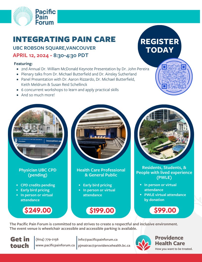 Happy New Year! We are excited to announce the 2024 Pacific Pain Forum - Integrating Pain Care. Incredible speakers you don't want to miss - Register today for in person or virtual attendance! See you there @PJMatrasCNSPain @VarshneyMD @Providence_Hlth @PainBC @keith_meldrum