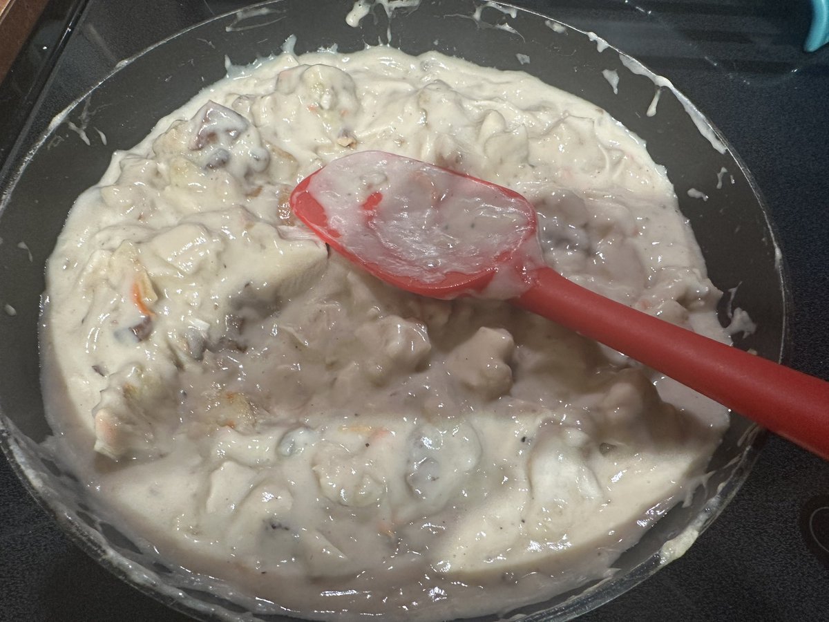 Me on Top Chef: Judges, it’s a family recipe from the 80’s. You take leftover turkey, stuffing, gravy, and then add a can of Campbells Mushroom Soup. That’s it.