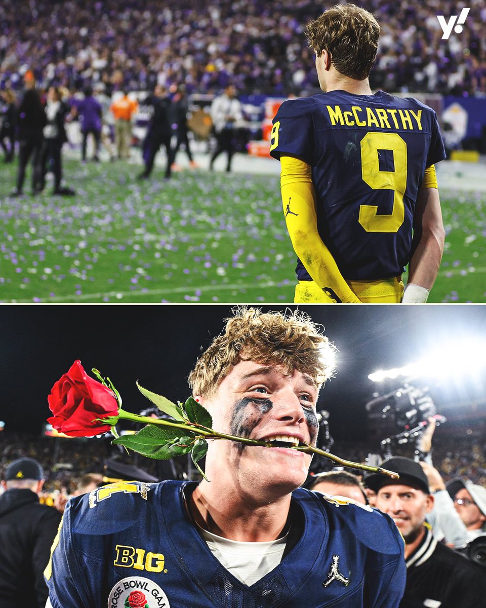 YahooSports's tweet photo. J.J. McCarthy and Michigan get it done one year later 👏 https://t.co/rQzZzAf1iP