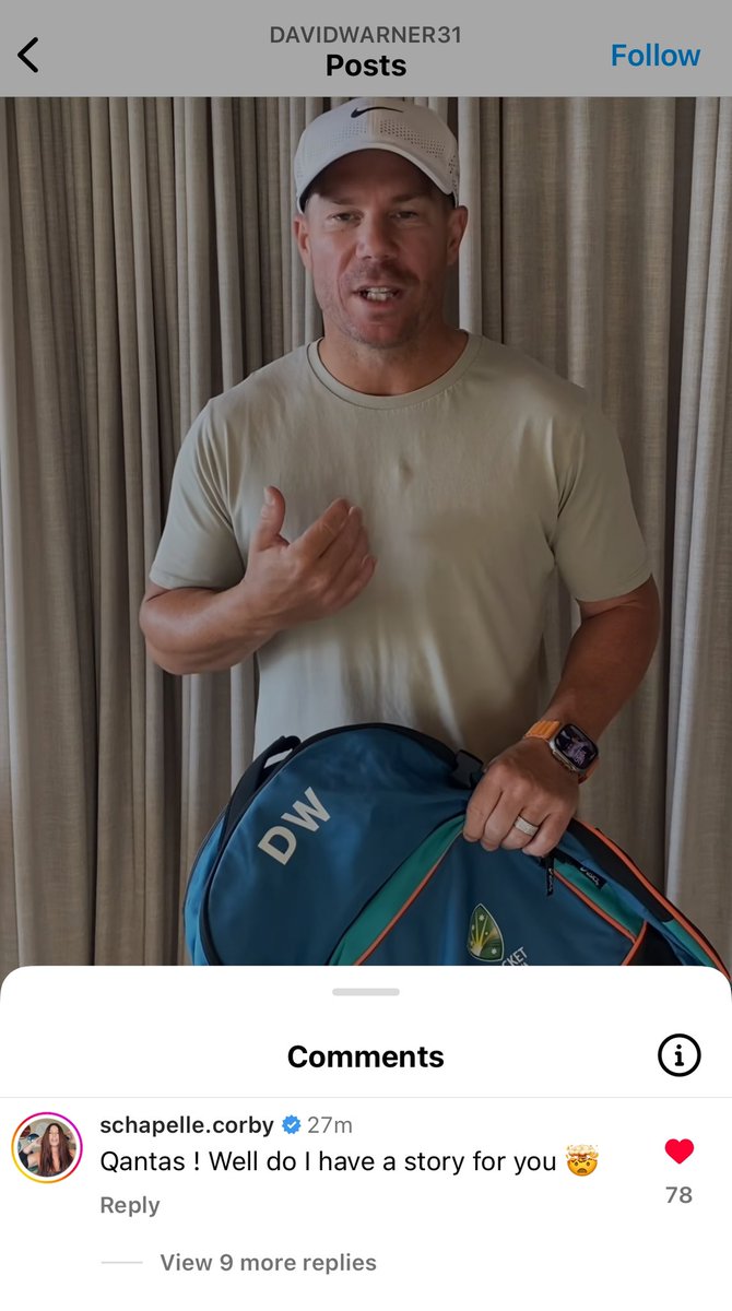 Eden_Richards's tweet photo. Schapelle Corby’s comment on David Warner’s video has absolutely sent me 😂 https://t.co/foMuwPgWd4