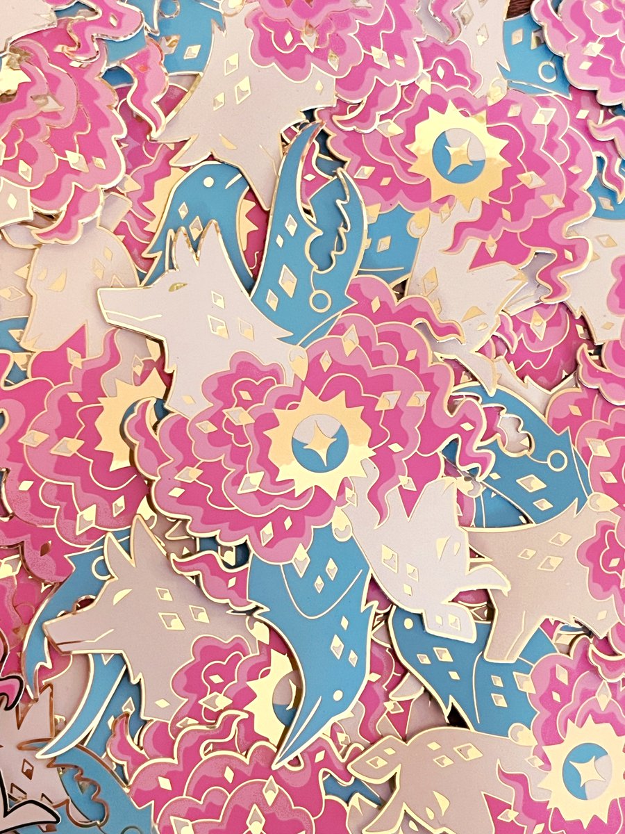 Happy New Year! 🎉 Excited to share the River of Lights Sticker and Pin I designed for <a href="/legendlarkpod/">LegendLark (Dames & Dragons)</a>'s annual mail-tier patreon gift! I am really happy with how they turned out and I hope listeners will be too!

Available now at legendlark.store