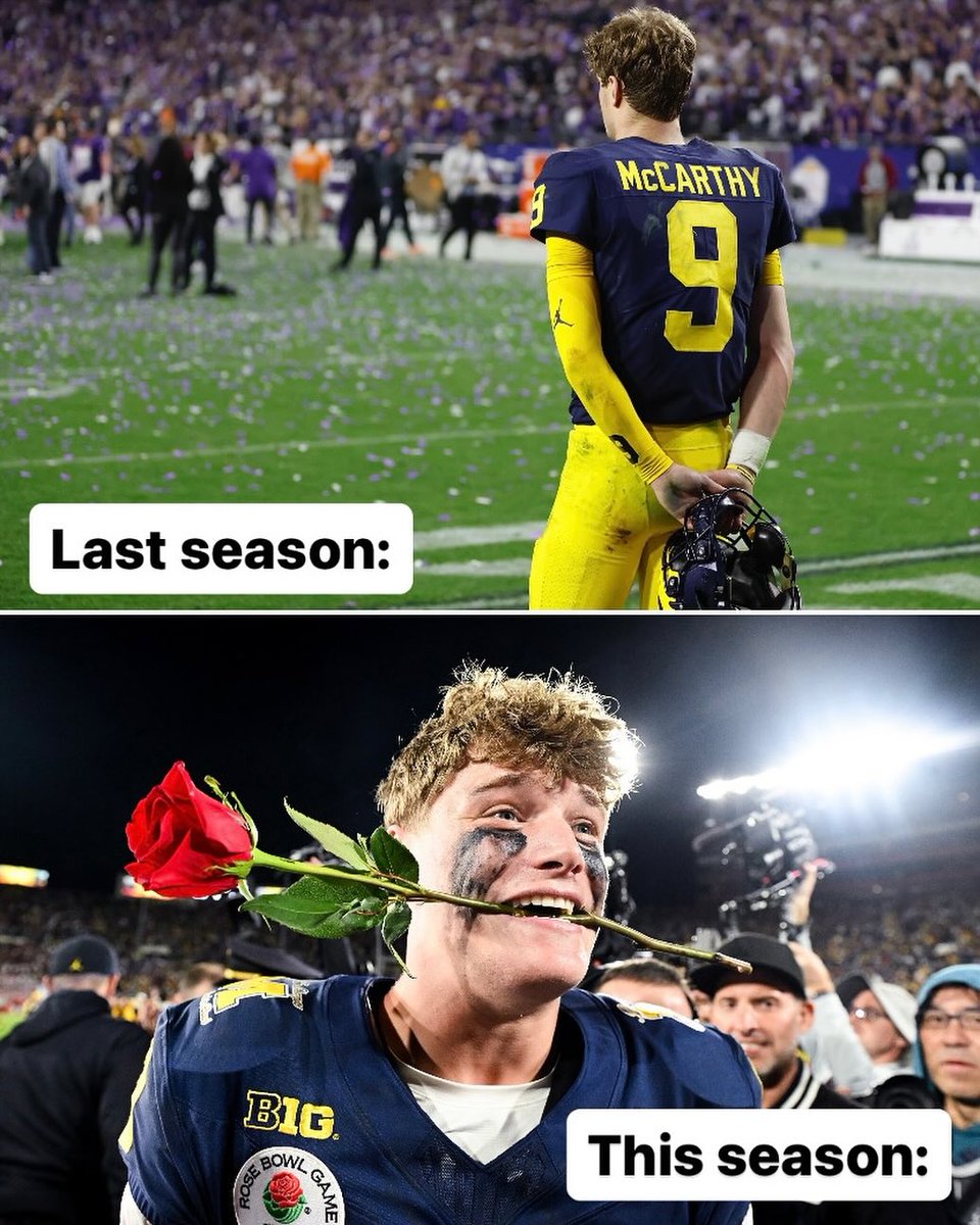 J.J. McCarthy watched TCU head to the CFP championship last year.

Wolverines got it done this season 🏆