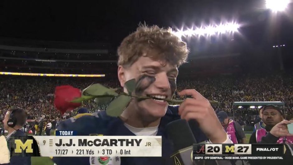 J.J. McCarthy last year vs. J.J. McCarthy this year #GoBlue on3.com/db/jj-mccarthy…