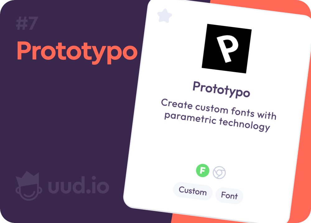 Prototypo
prototypo.io
- - -   
Create custom fonts with parametric technology
- - -   
パラメトリックテクノロジーを使ってカスタムフォントを作成します
- - -  
→ uud.io   
- - -  
#UXUI #Design #フォント #Font #UUD #デザイン