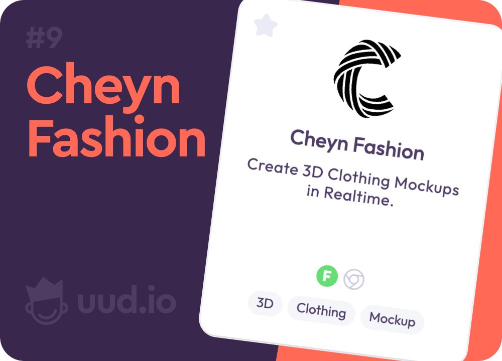 Cheyn Fashion
cheyn.fashion
- - -   
Create 3D Clothing Mockups in Realtime
- - -   
リアルタイムで3Dの衣類モックアップを作成します
- - -  
→ uud.io   
- - -  
#UXUI #Design #Mockup #3d #UUD #デザイン
