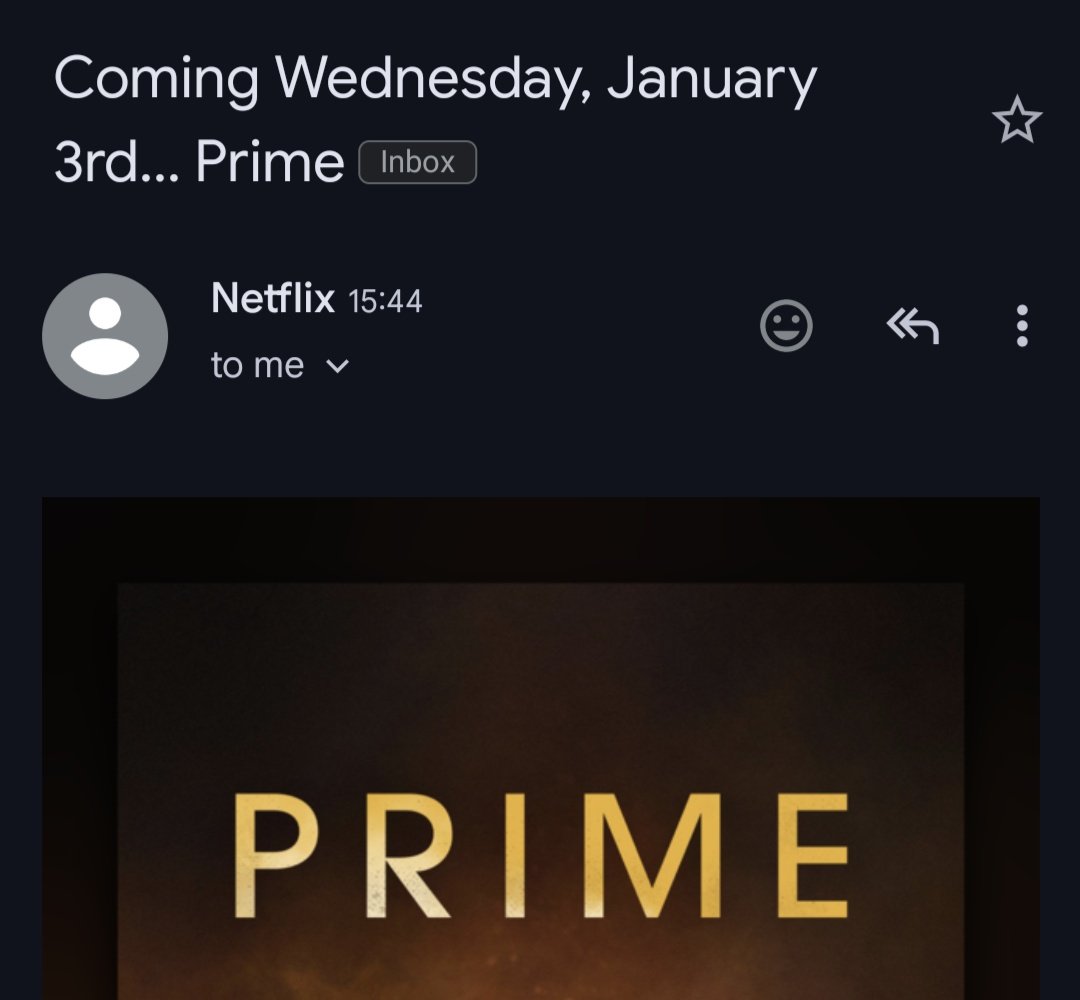 Coming soon to @netflix ... Prime, yeah that email subject is not confusing at all