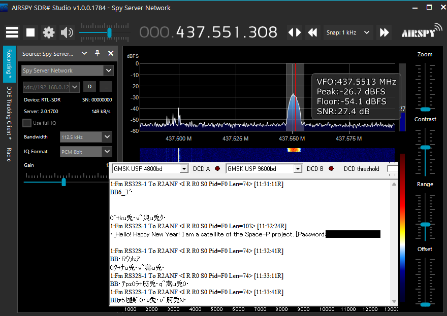 Ja3Tdw's tweet photo. MONITOR-1(RS32S) 02:28UTC pass over Japan. Could receive the password for the Space-P project.
#MONITOR1 #RS32S https://t.co/y4yvRvCiJM