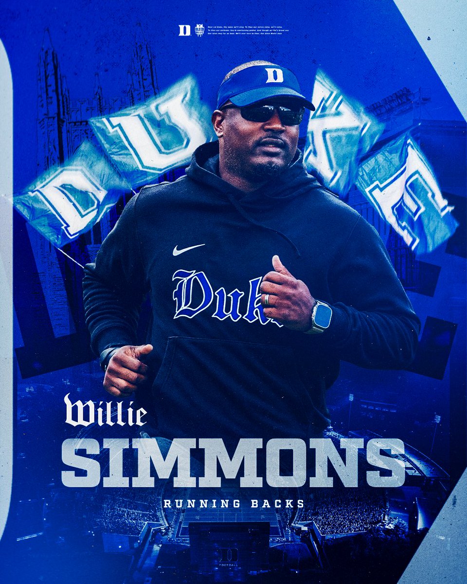 DukeFOOTBALL's tweet photo. Welcome to Duke, @HCWillieSimmons! 😈 https://t.co/aUWXLAThVL