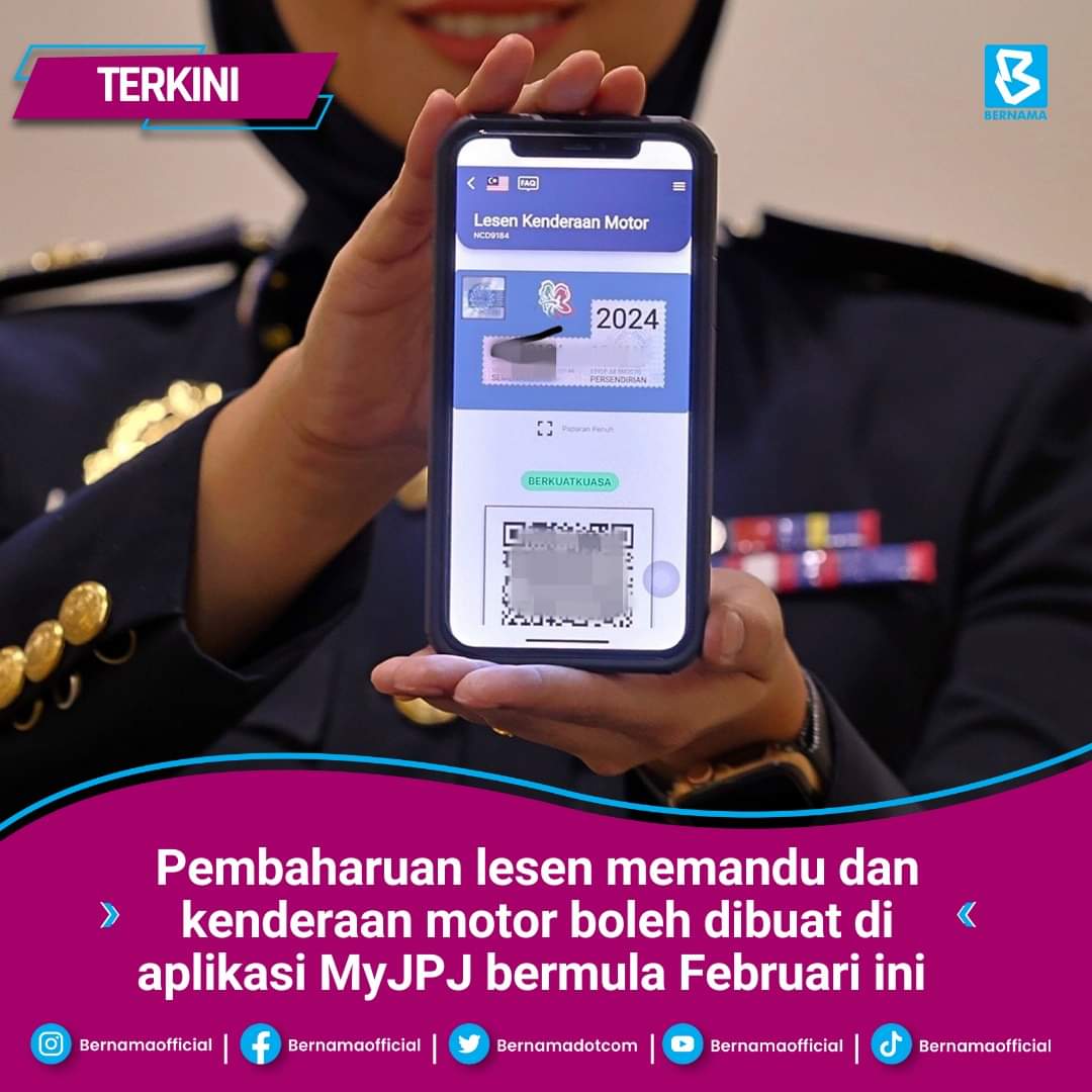 Pembaharuan lesen memandu dan kenderaan motor boleh dibuat di aplikasi MyJPJ bermula Februari ini - Menteri Pengangkutan, Anthony Loke #lesen #renewlesen #roadtax #renewroadtax #MalaysiaMADANI #KLCeria #CMSWPKL