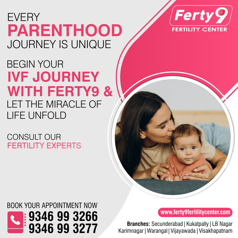 EVERY PARENTHOOD JOURNEY IS UNIQUE!
BEGIN YOUR IVF JOURNEY WITH FERTY9 AND LET THE MIRACLE OF LIFE UNFOLD

Call: 9346 99 3266 / 9346 99 3277
ferty9fertilitycenter.com

#Ferty9 #FertilityCenter #FertilityHospital #DrJyothi #FertilityClinic #FertilityDoctor #IVF #Surrogacy